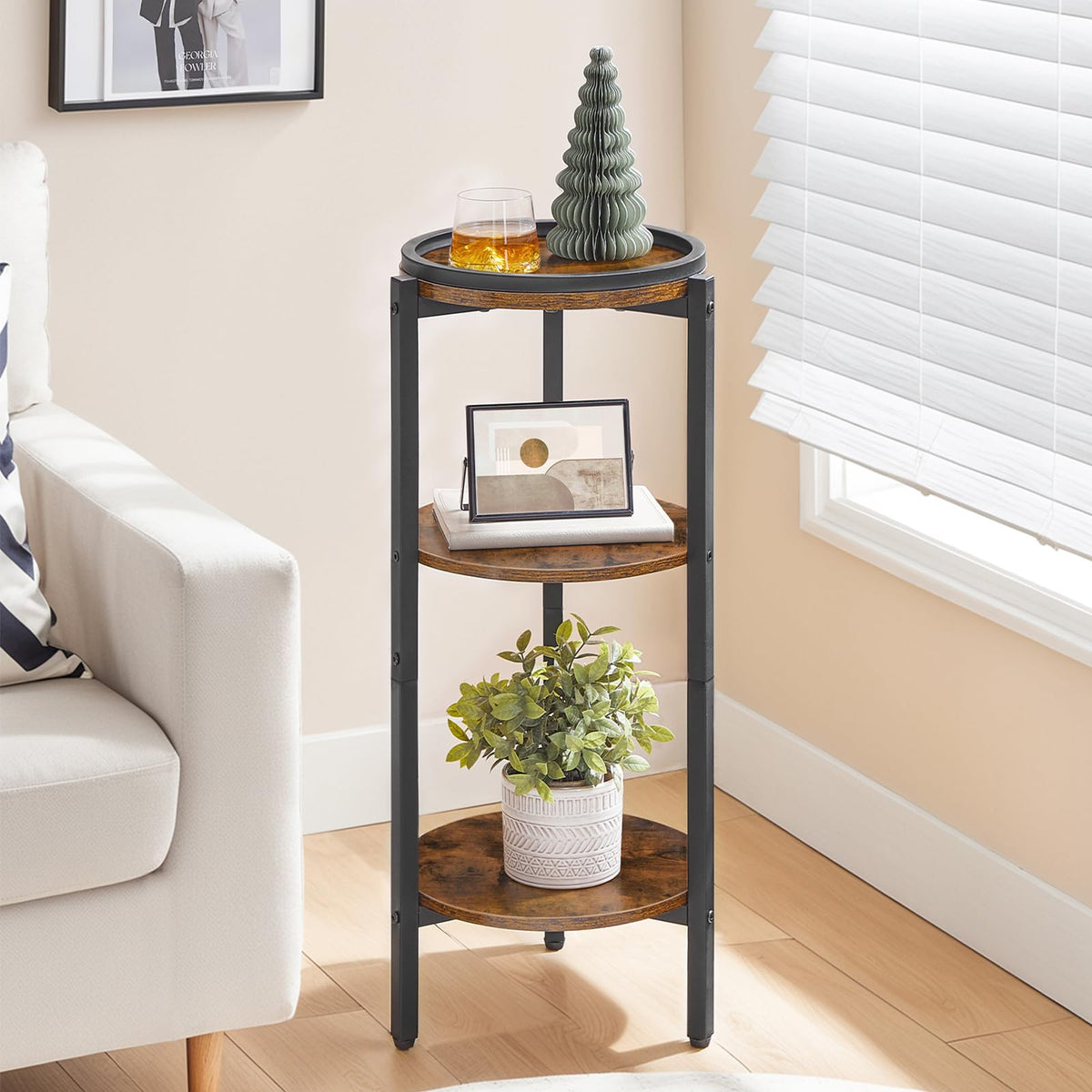 Small Round 3-Tier Side Table B360461