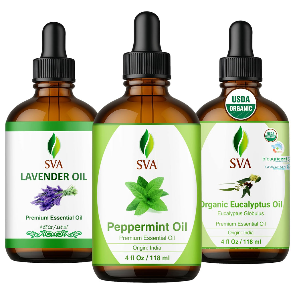 Mint & Lavender Glass Bottles with Droppers 4 Fl oz I865