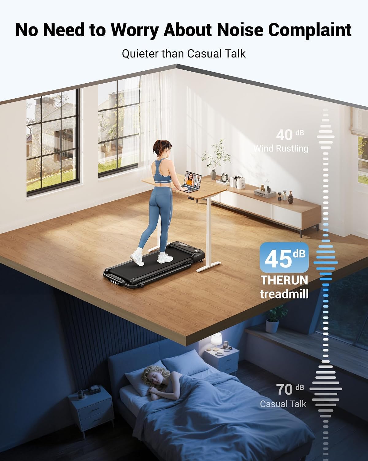 2 in 1 Under Desk Portable Treadmill C3182