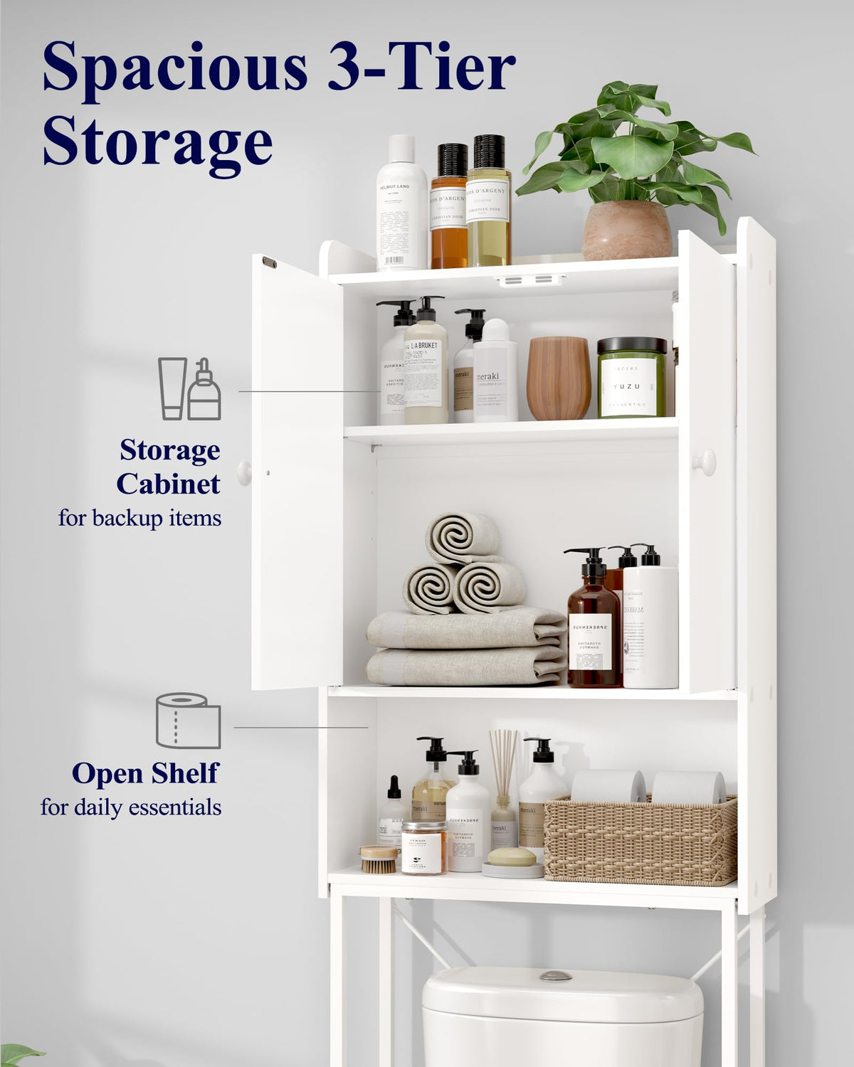 Over Toilet Storage Cabinet with Adjustable Shelf B73618