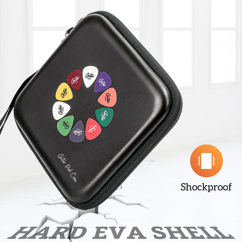 Black Guitar Pick Case Holds 84 pcs Picks W447