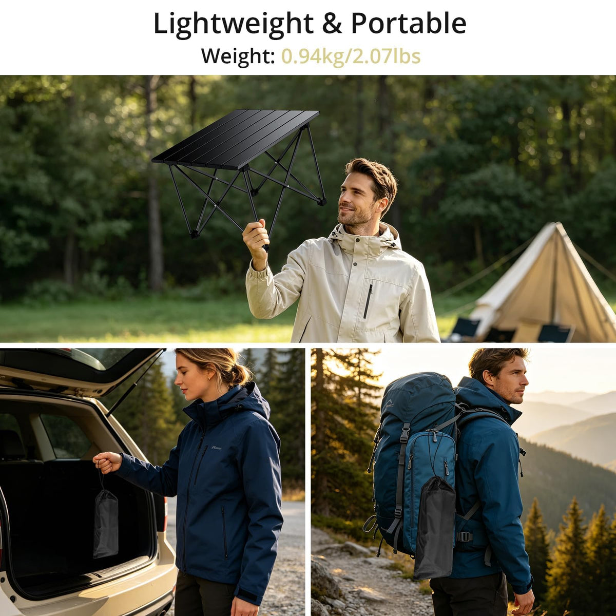 Small Ultralight Aluminum Folding Camping Table T394