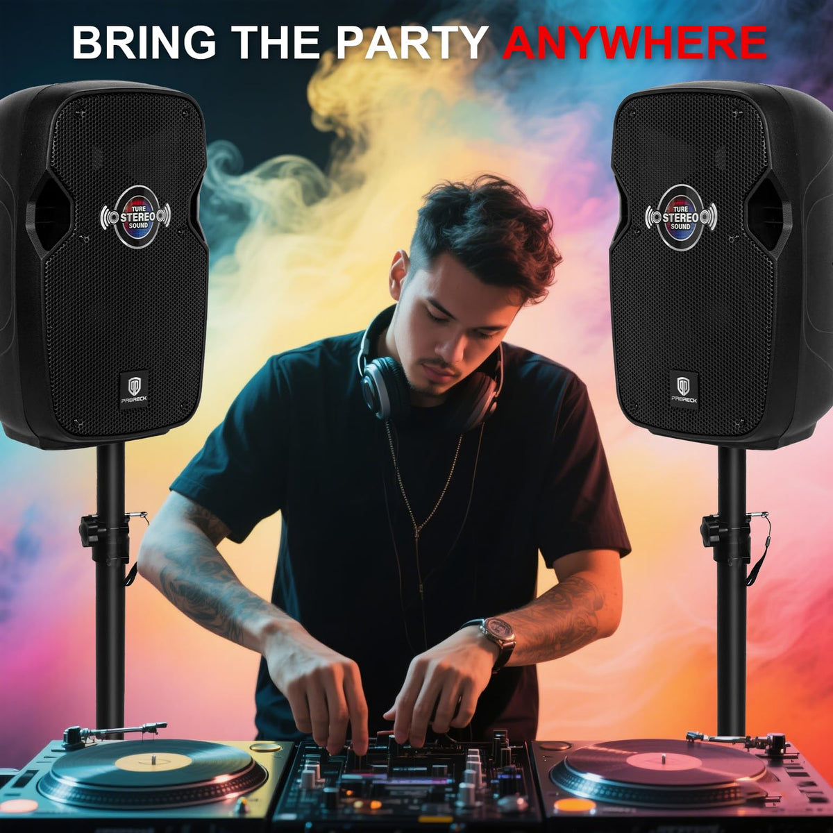 10-Inch Bluetooth PA Speaker System with Wired Microphone J97491