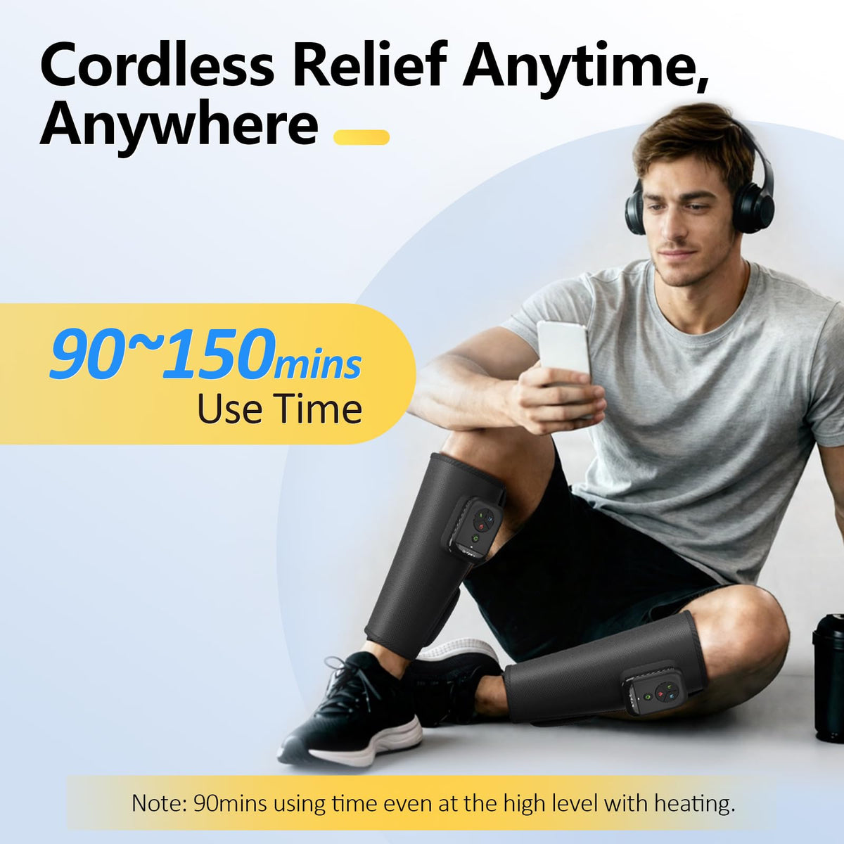 Cordless Air Compression Calf Massager with Heat D73788