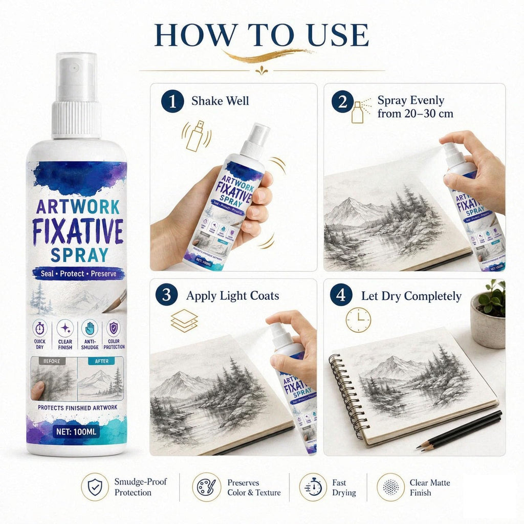 Quick-Dry Smudge-Proof Clear Matte Fixative Spray (7PCS) G40009