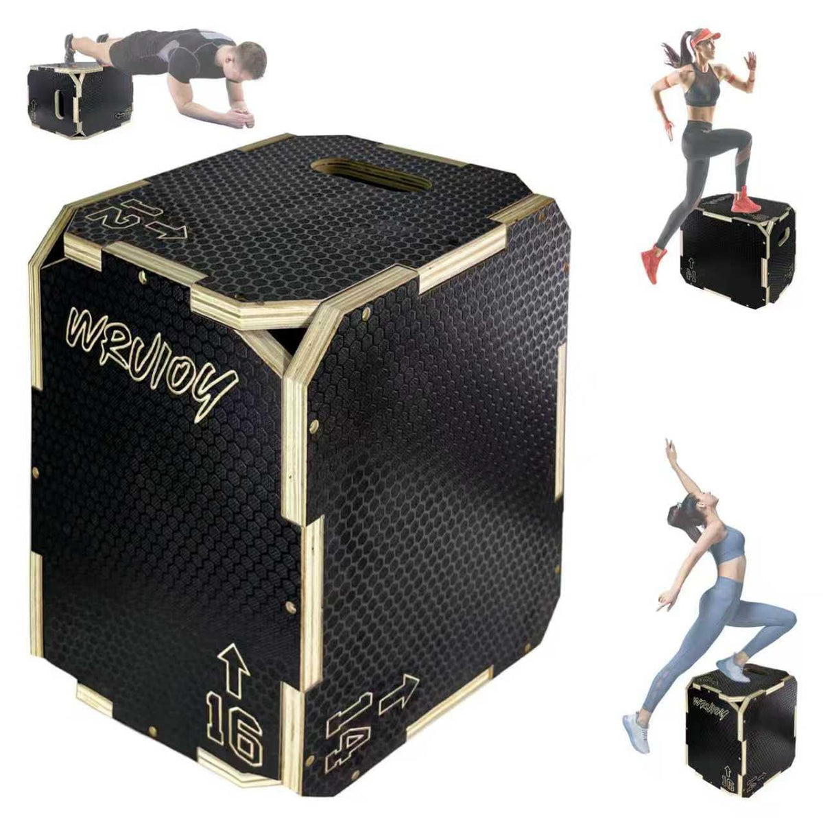 3 in 1 Non-Slip Wooden Plyometric Jump Box A6765