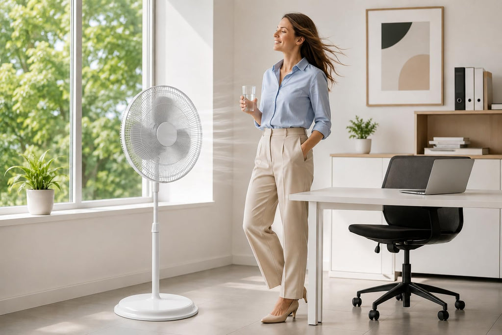 16" Oscillating Standing Pedestal Fan with Adjustable Height T331