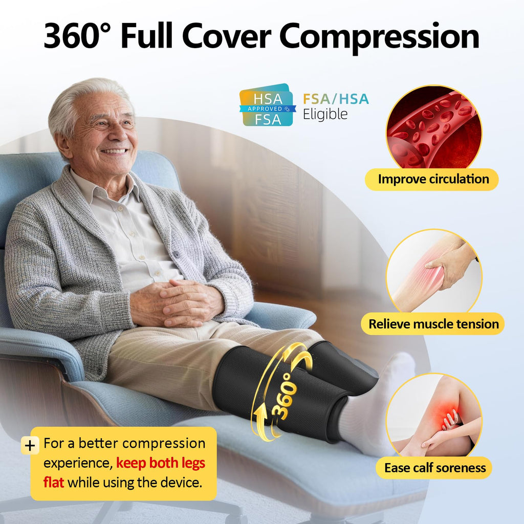 Cordless Air Compression Calf Massager with Heat D73788