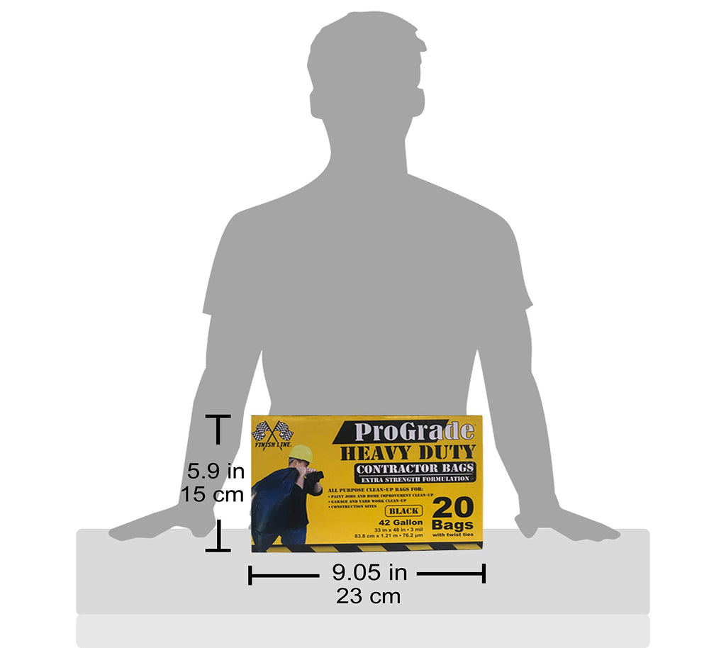 42 Gallon Black Heavy Duty Contractor Trash Bags P646885