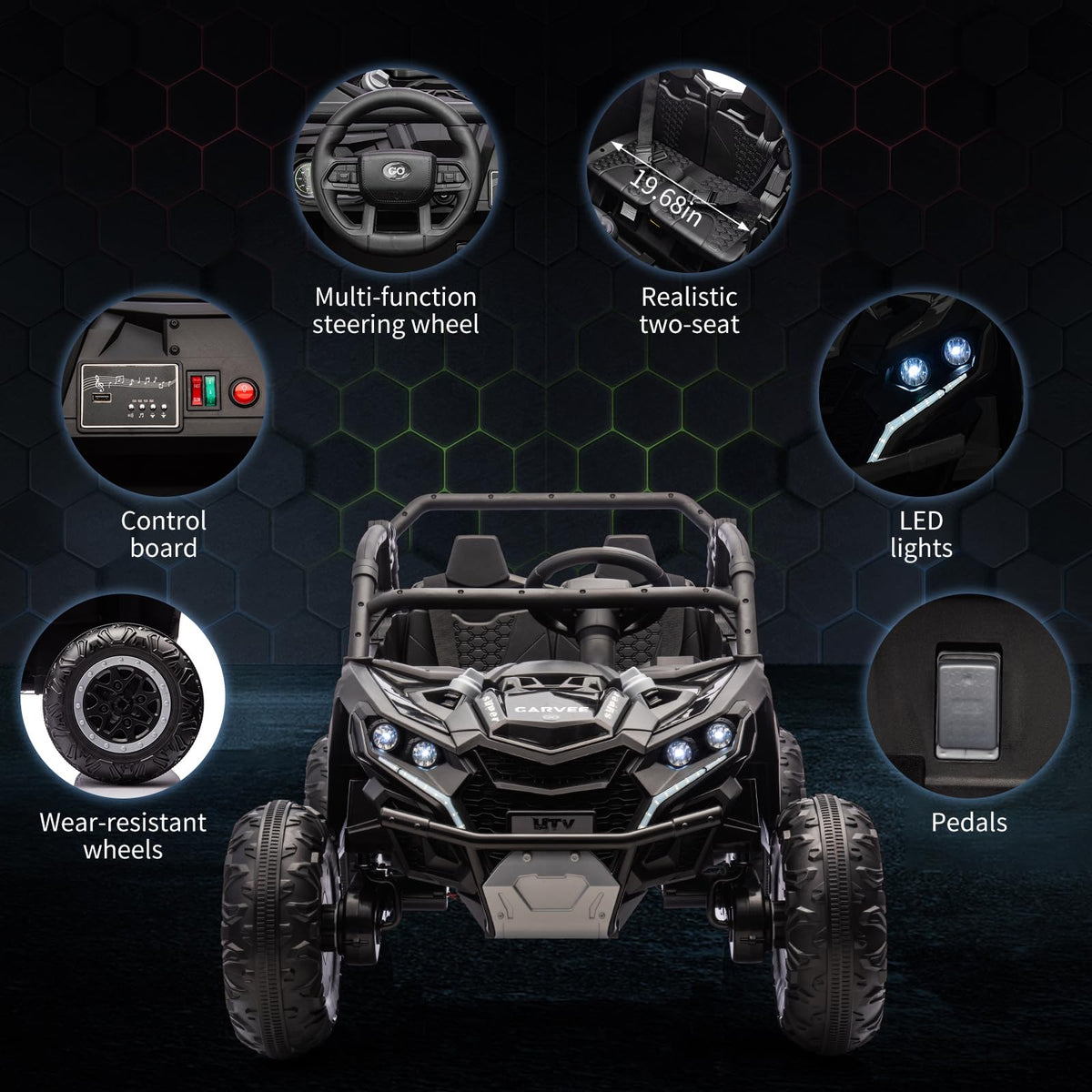 24V 2-Seater Kids Ride on Car with Remote Control 4WD Electric Truck F82346