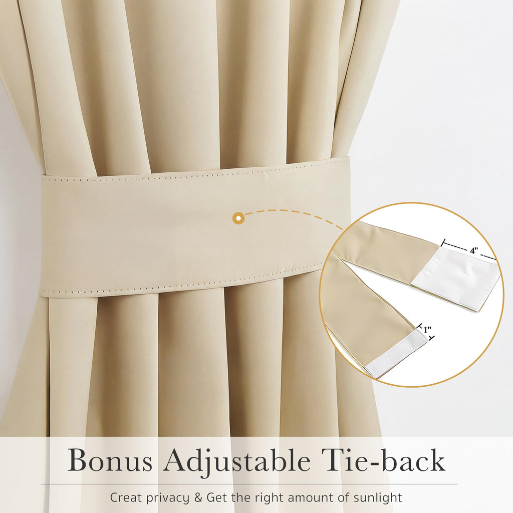 Sidelight Door Curtain 25" W x 72" L Biscotti Beige 1 Panel B674