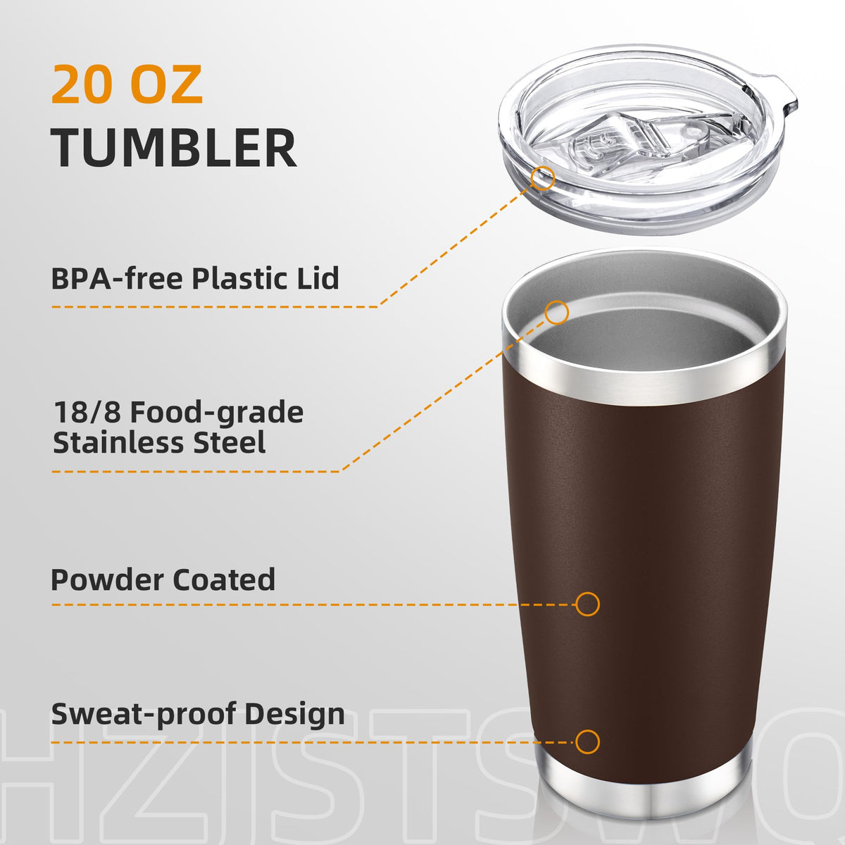 20 oz Stainless Steel Insulated Tumbler with Lid Q829