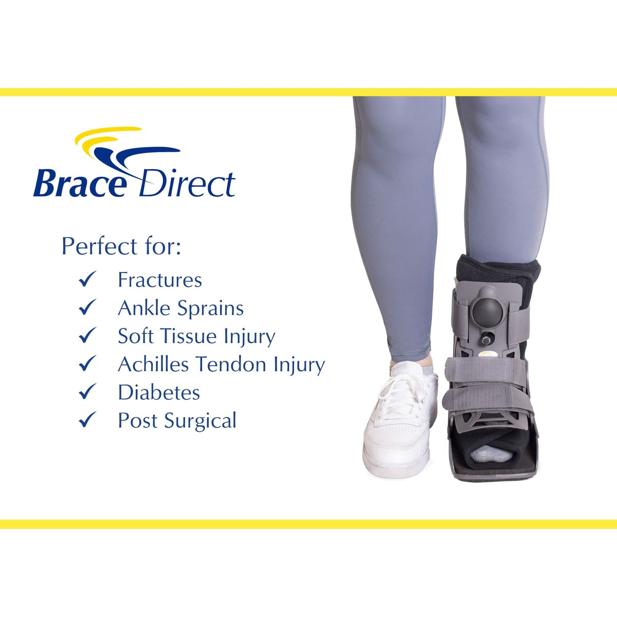 Ultra Light Short Full Shell Walking Boot + Reusable Ankle & Foot Ice Pack A4872