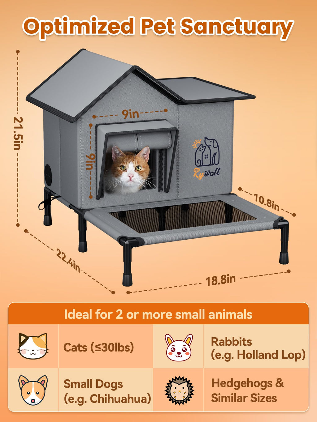 Heated Weatherproof Insulated Outdoor Cat House G76691