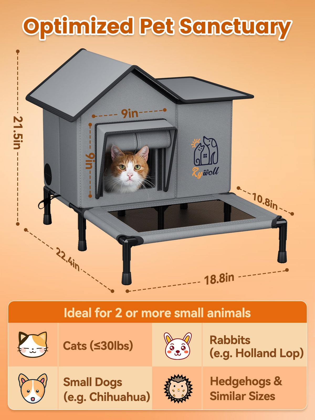 Heated Weatherproof Insulated Outdoor Cat House G76691