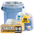 60 Gallon Heavy Duty Clear Trash Bags 150 Count E15184