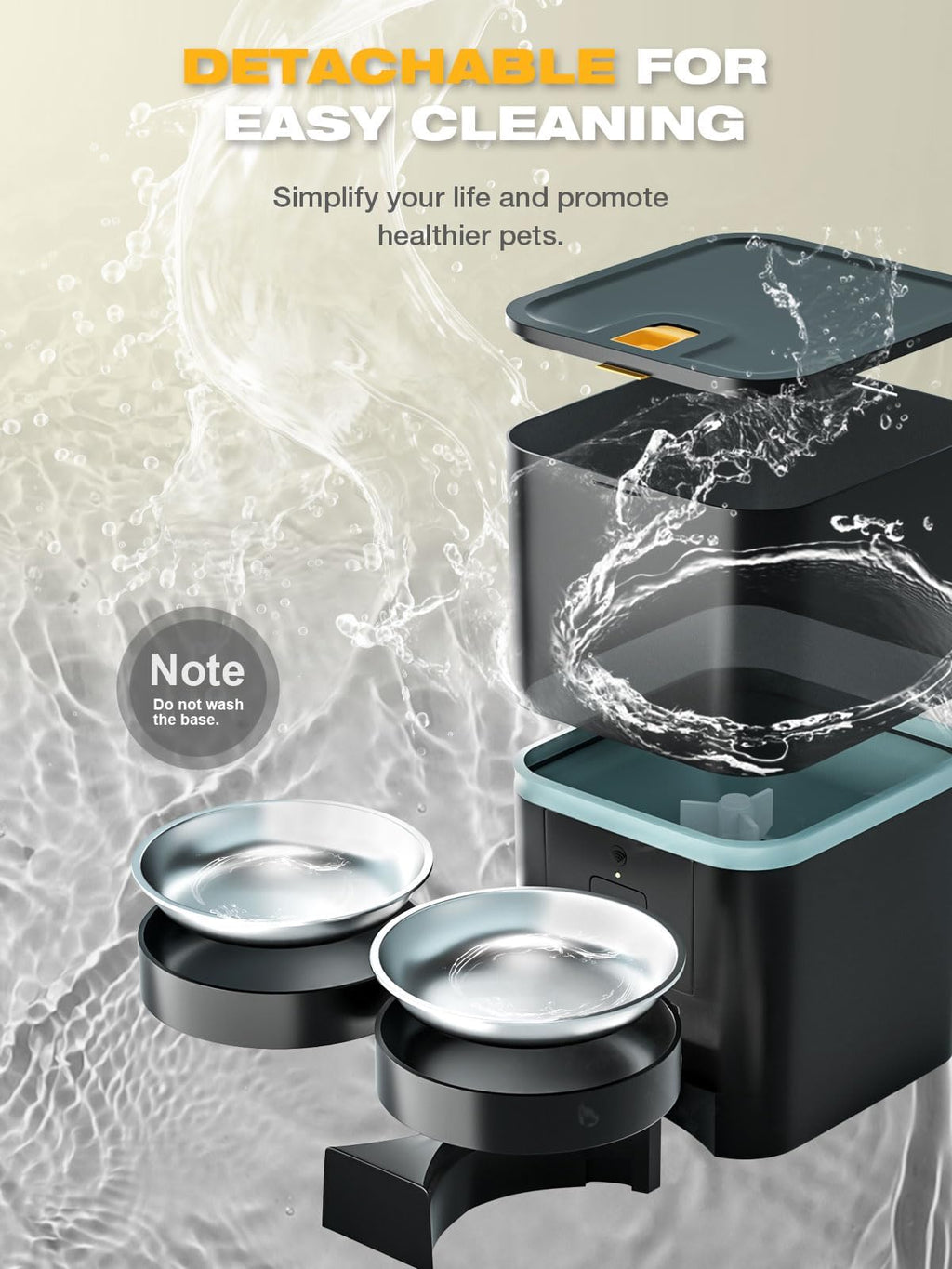 Automatic WiFi App Control Cat Feeder with Stainless Steel Bowl U412228