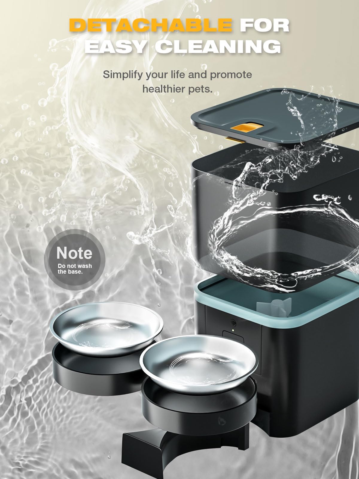 Automatic WiFi App Control Cat Feeder with Stainless Steel Bowl U412228