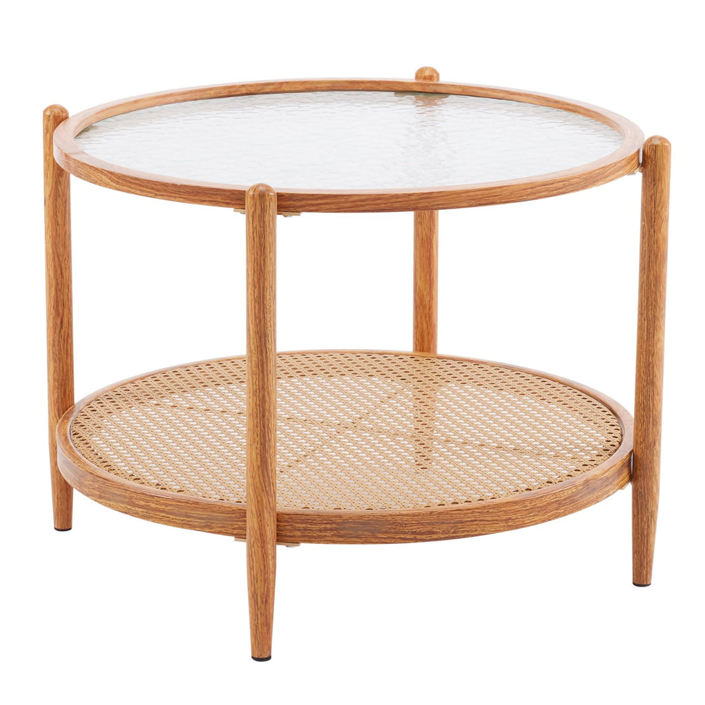 Round Glass Rattan Coffee Table W660415
