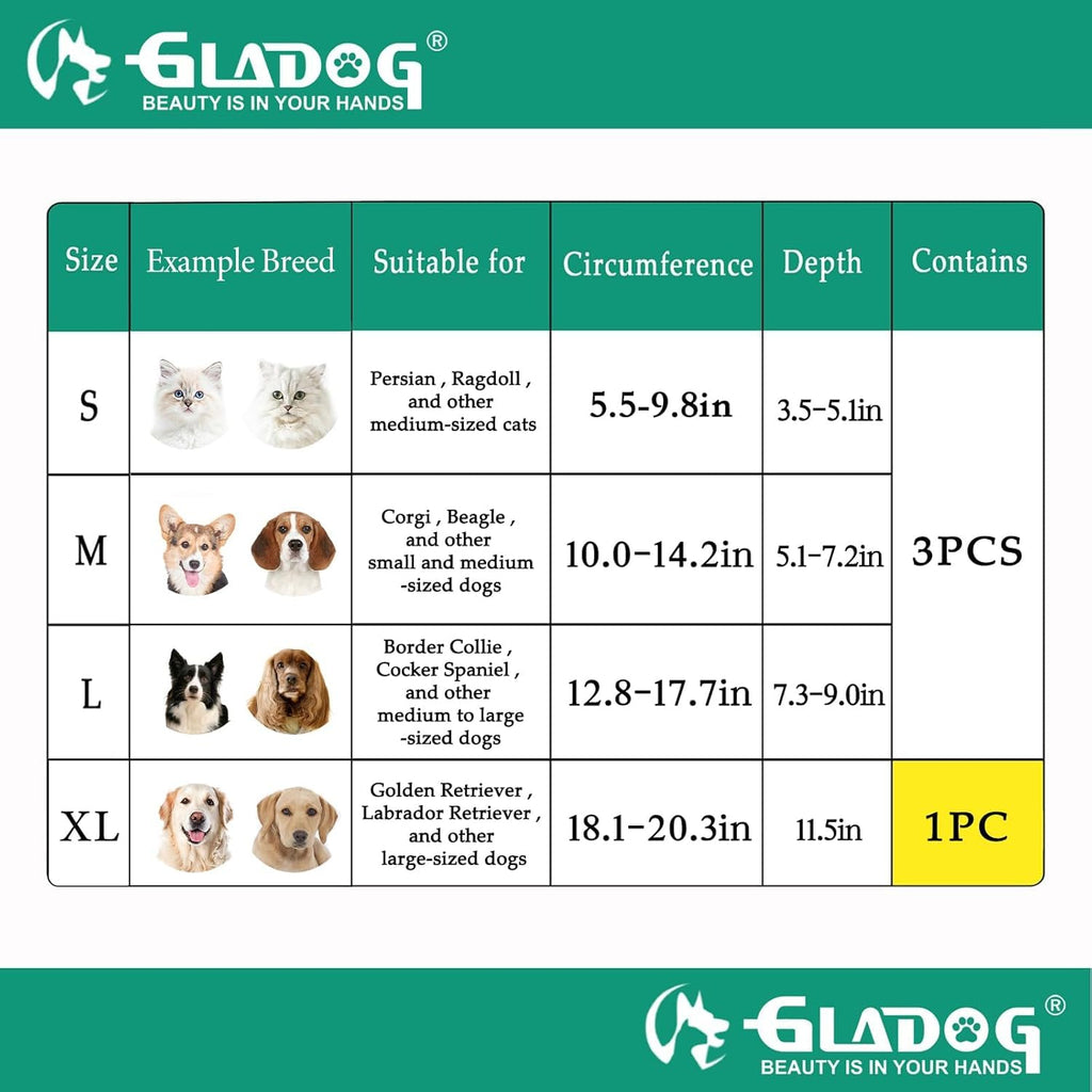 Soft Dog Cone Collar, 3 PCS Adjustable Flexible Plastic E-Collar K5344
