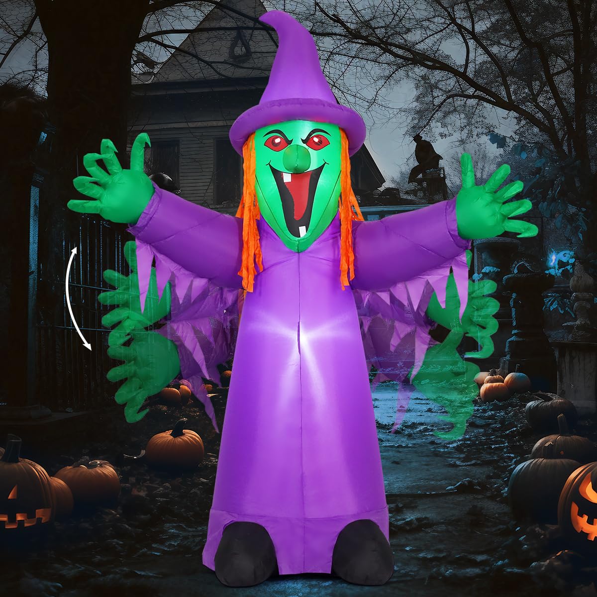 8FT Purple Halloween Inflatables with LEDs X307922