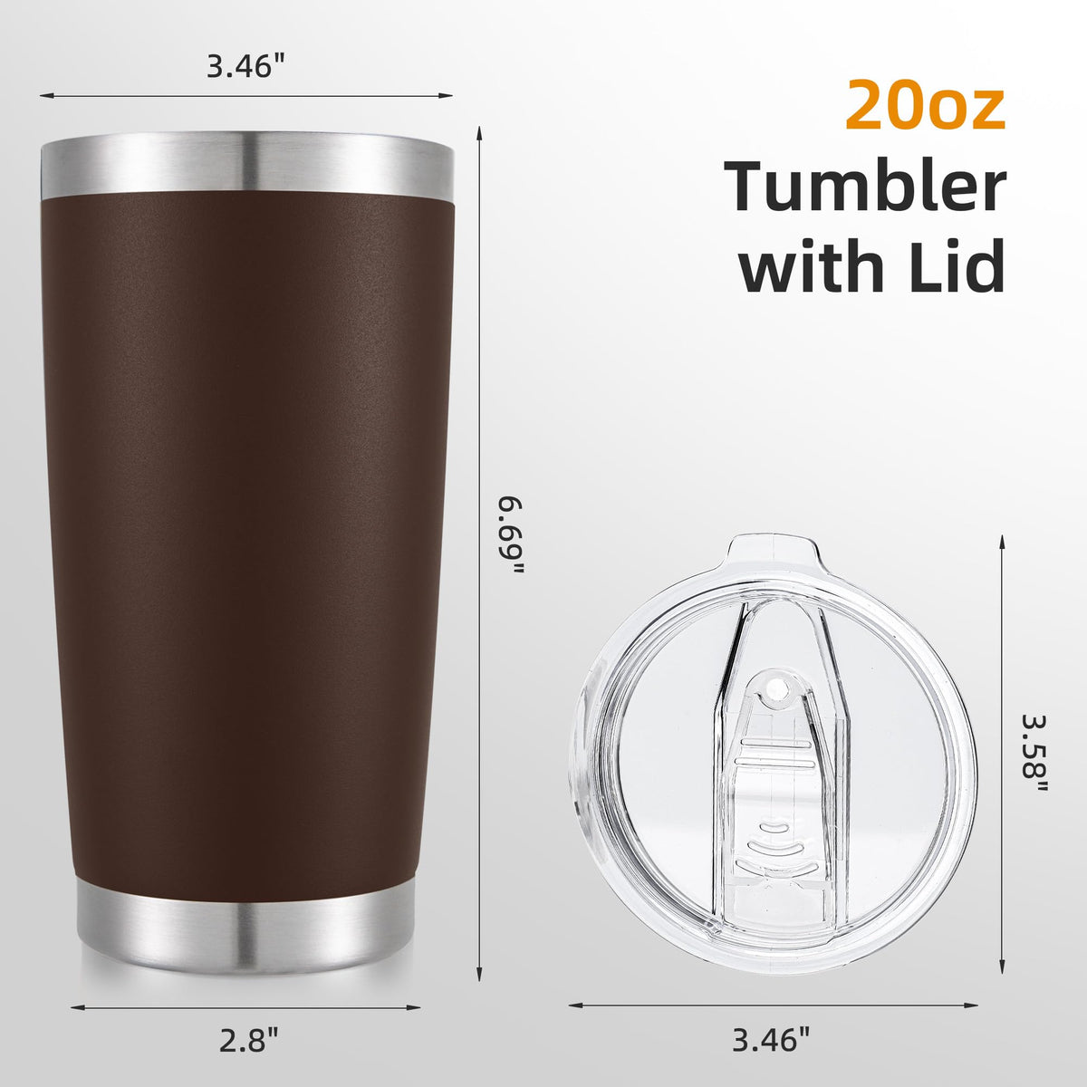 20 oz Stainless Steel Insulated Tumbler with Lid Q829