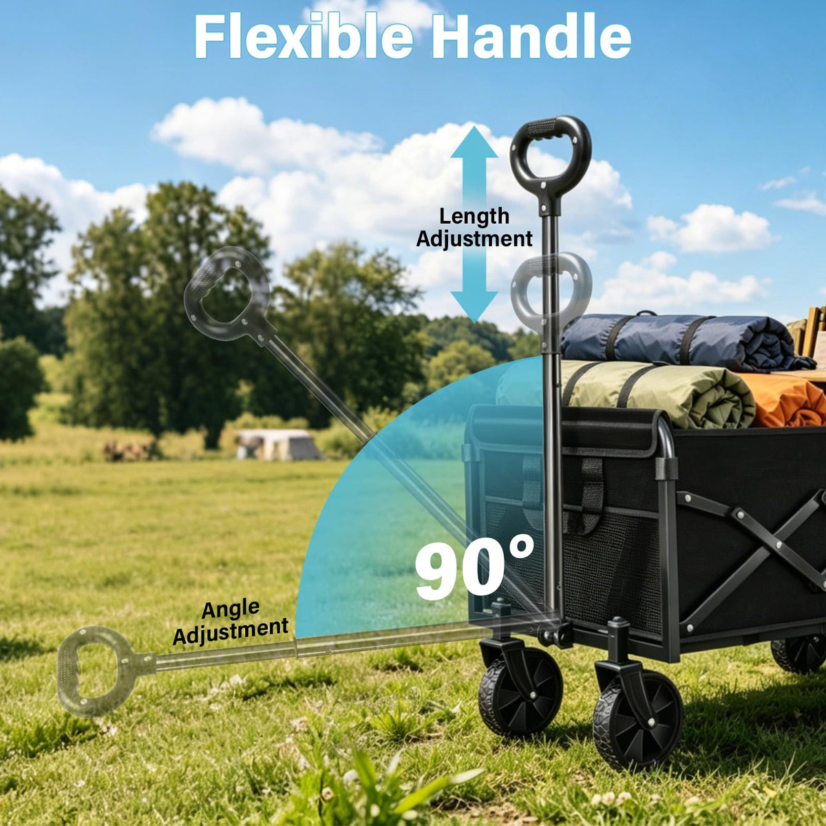 Collapsible Wagon Cart with Swivel Wheels S9892