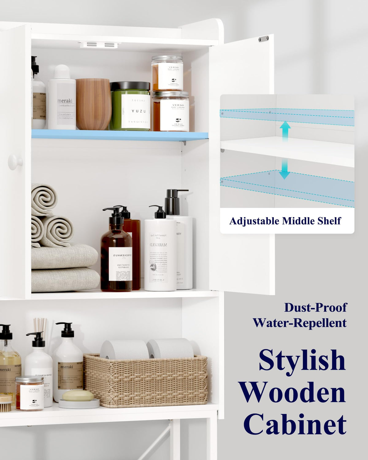 Over Toilet Storage Cabinet with Adjustable Shelf B73618