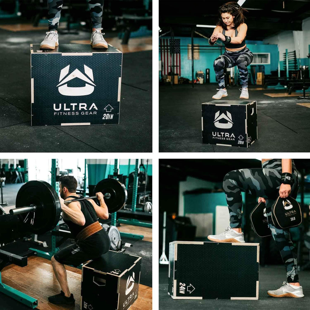 Wooden Plyo Box, 16/14/12 Anti-Slip A949
