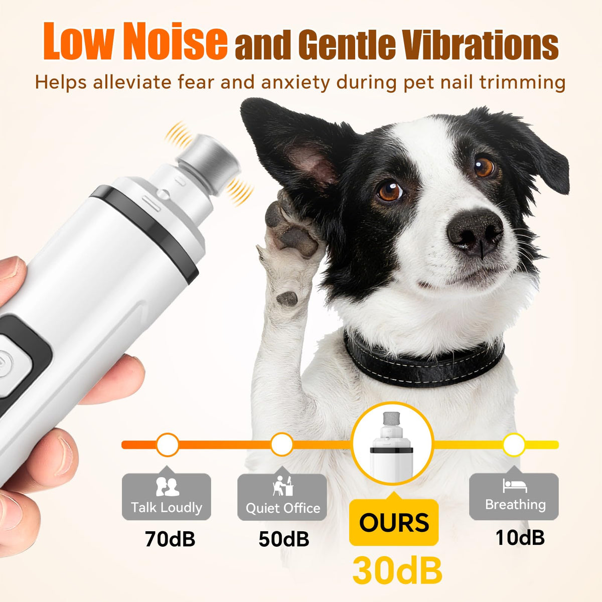 Electric 3 Speeds Dog Nail Grinder with Lights F760735