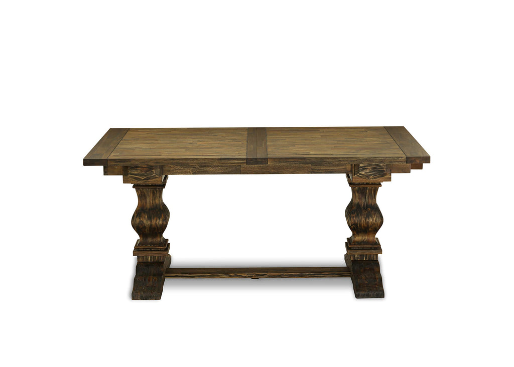 9 Piece Walnut Dining Table Set with 8 Grey Linen Chairs H302