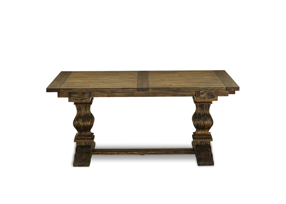 9 Piece Walnut Dining Table Set with 8 Grey Linen Chairs H302