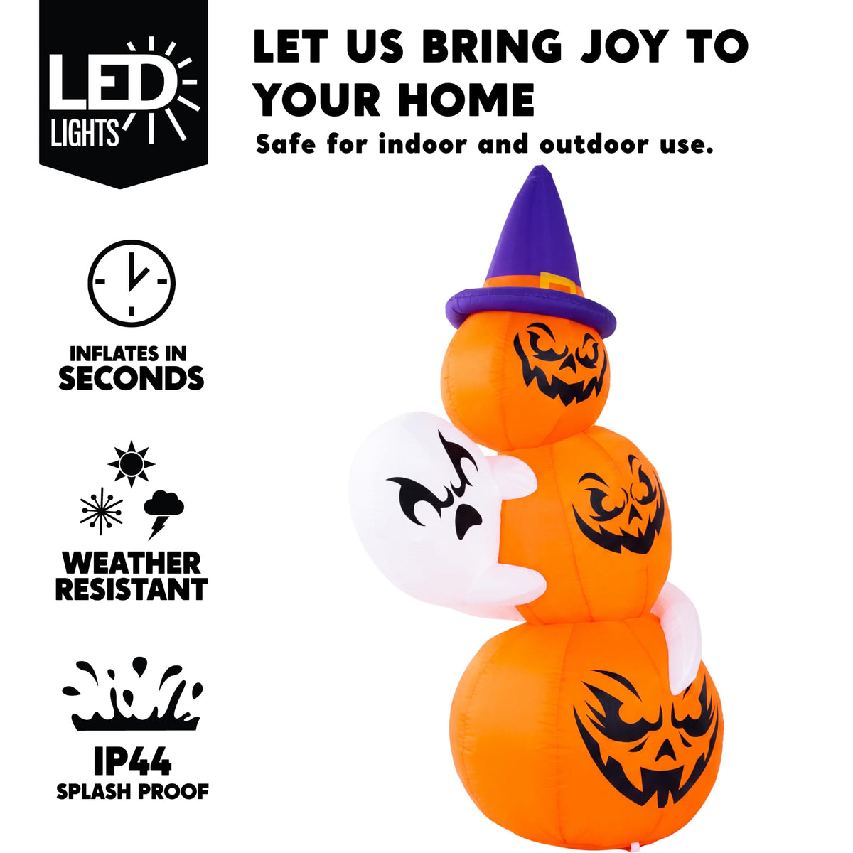 6 FT Halloween Inflatable Ghost and Pumpkins L9092