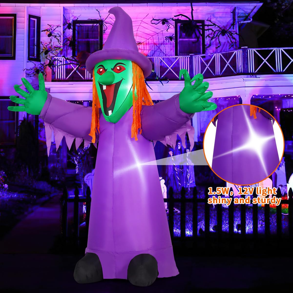 8FT Purple Halloween Inflatables with LEDs X307922