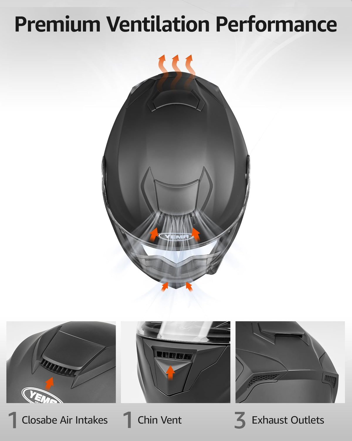 DOT Approved Full Face Motorcycle Helmet with Flip Up Dual Visor F3371