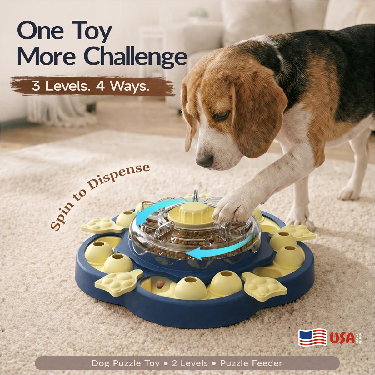 3-Level Dog Puzzle Toy Treat Dispenser K94470