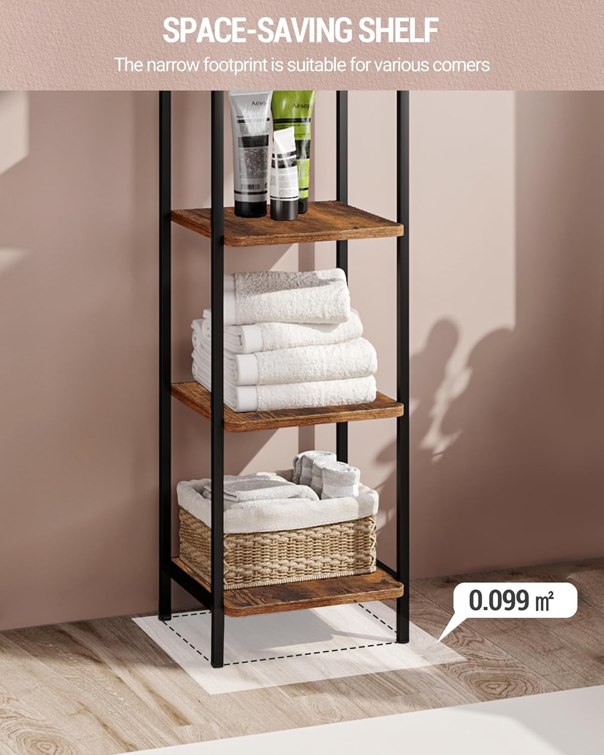 Narrow Industrial Bookcase N864