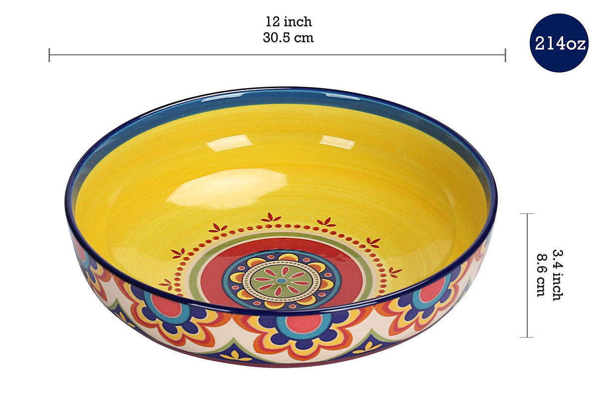 Ceramic Pasta Bowl Set of 9, Microwave & Dishwasher Safe Y35241