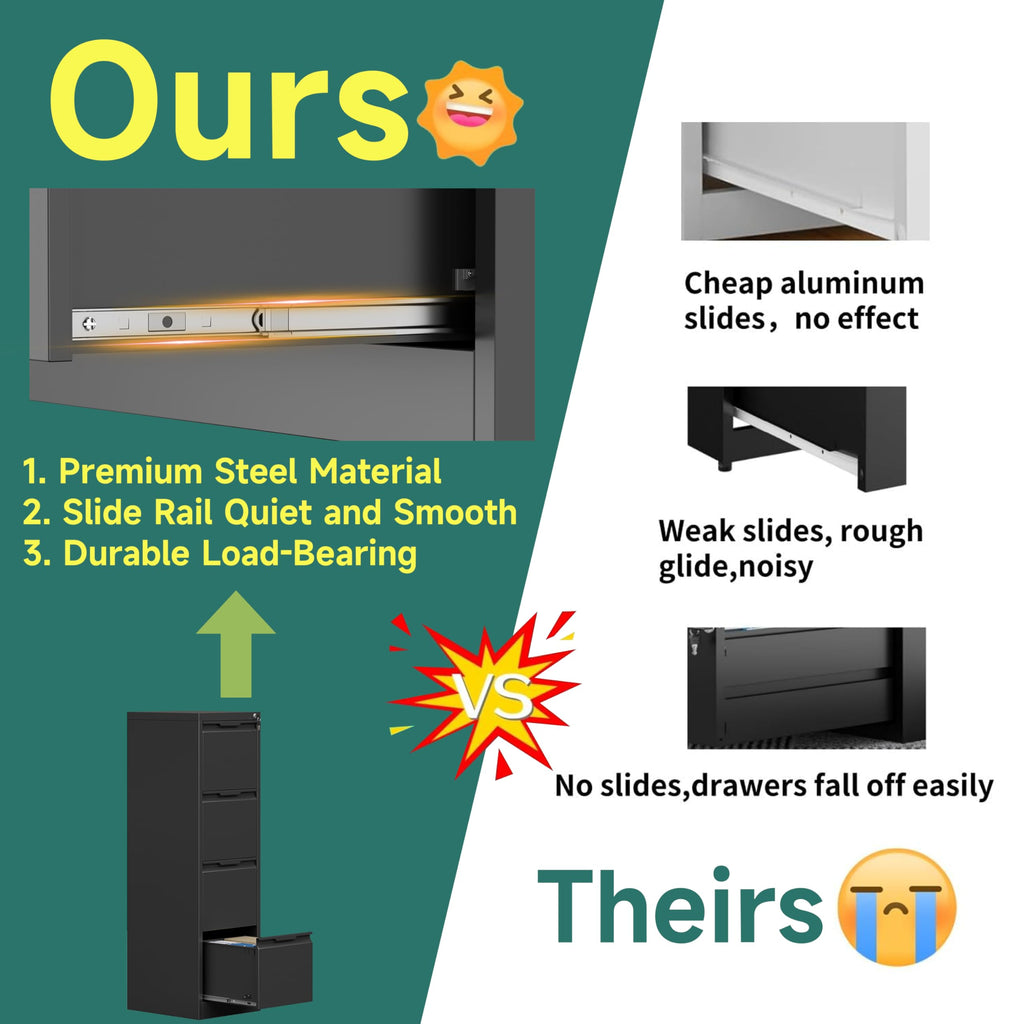 4 Drawer Metal File Cabinet with Lock E97118