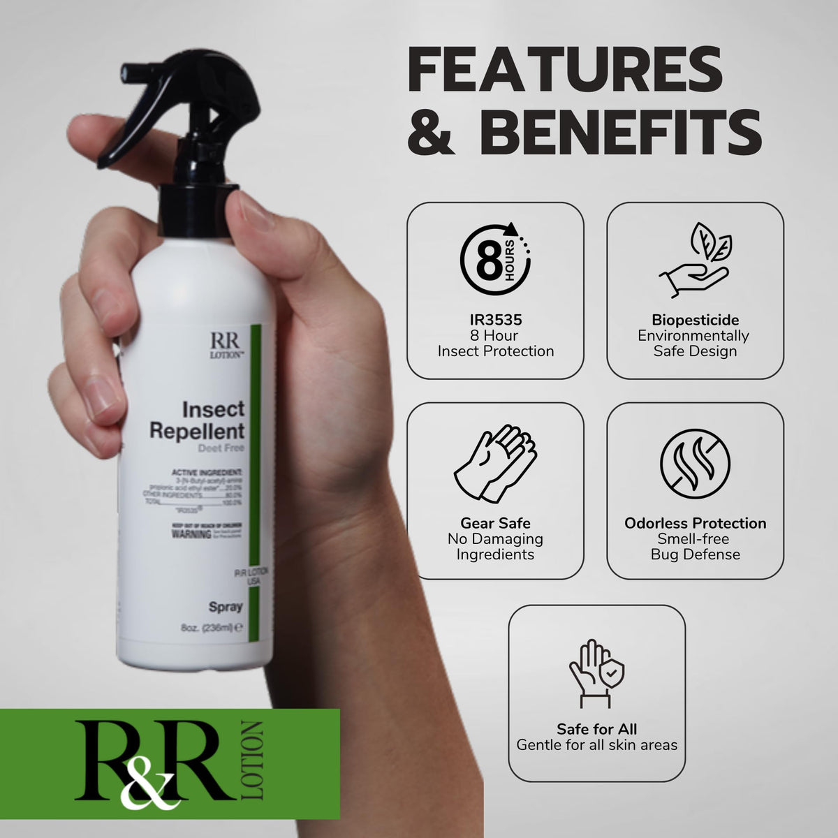 Insect Repellent Spray 8 Hour Protection 32oz Bottle Q58556