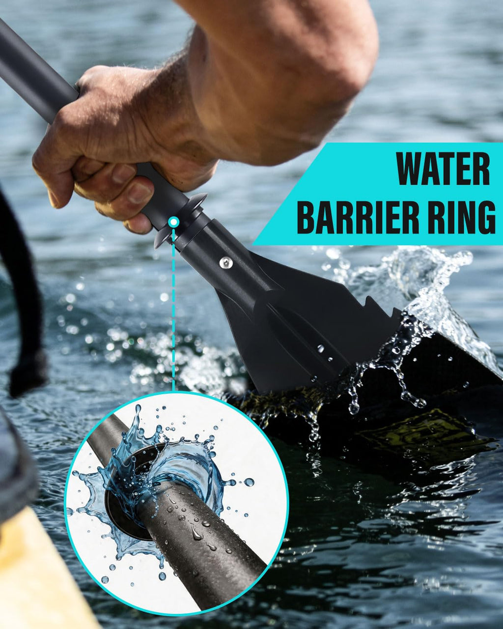 Kayak Paddles with Paddle Leash, 70in-97in Lightweight Paddling Blades V711969