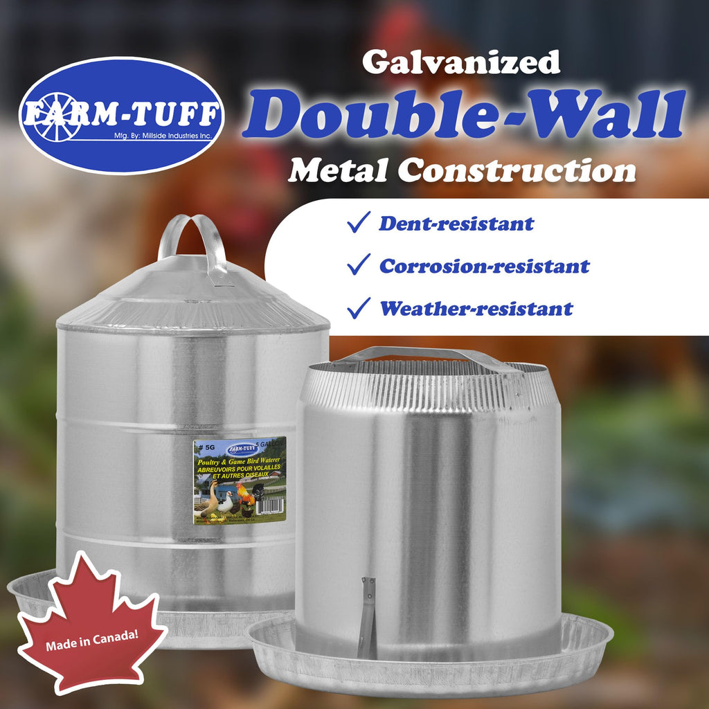 Galvanized 5 Gallon Poultry Waterer D597