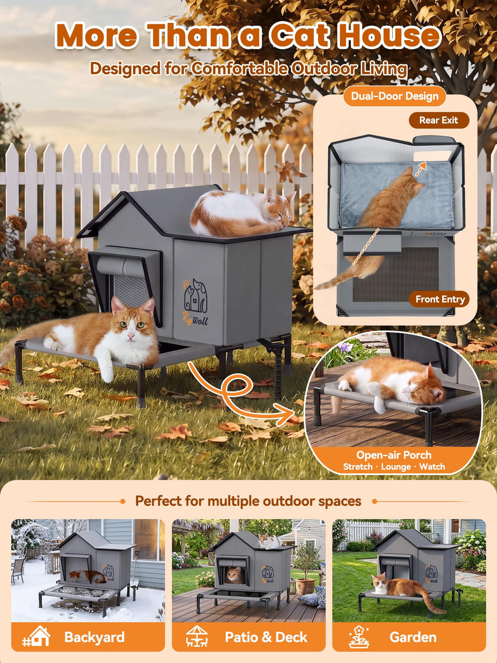 Heated Weatherproof Insulated Outdoor Cat House G76691