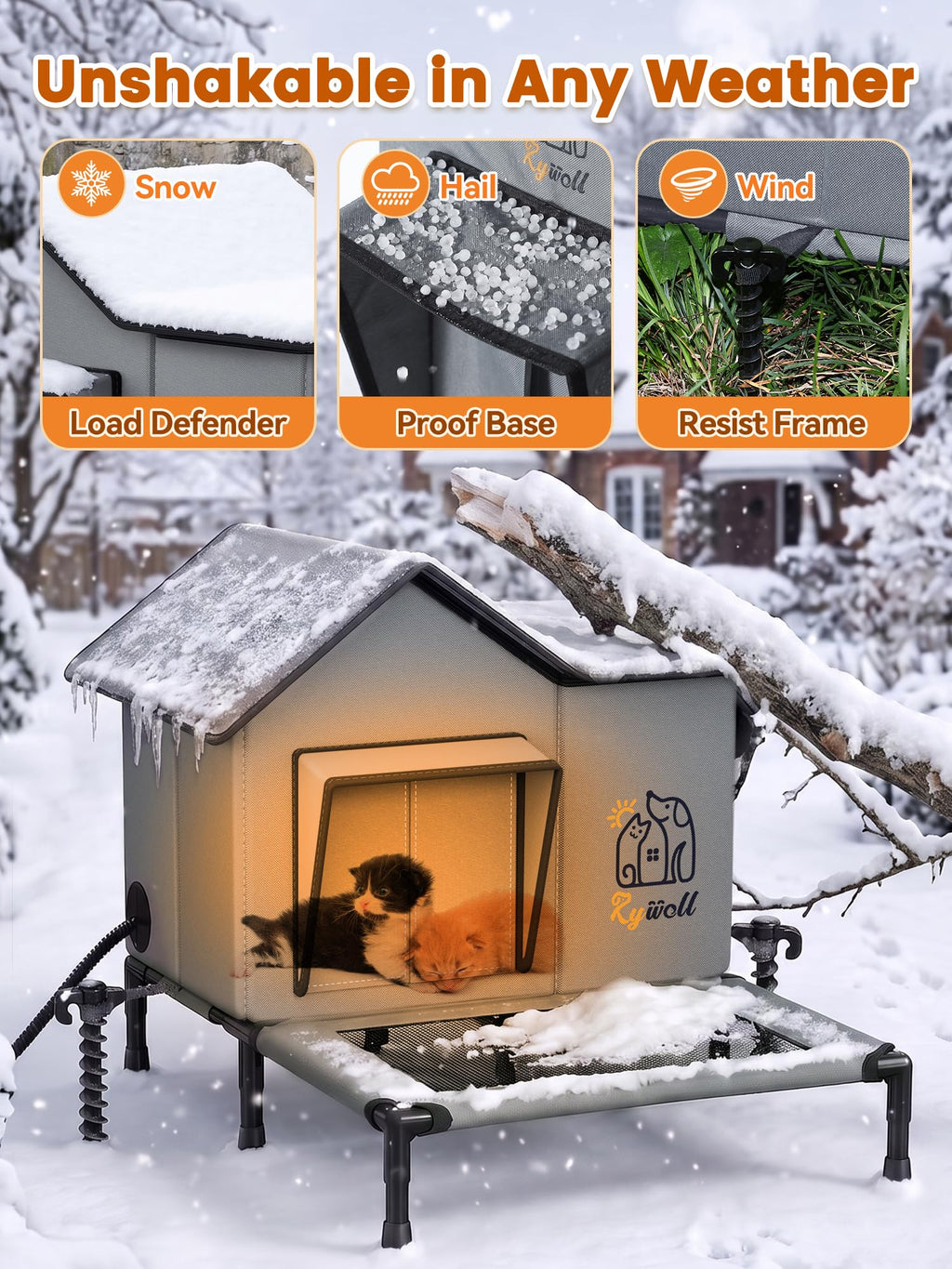 Heated Weatherproof Insulated Outdoor Cat House G76691
