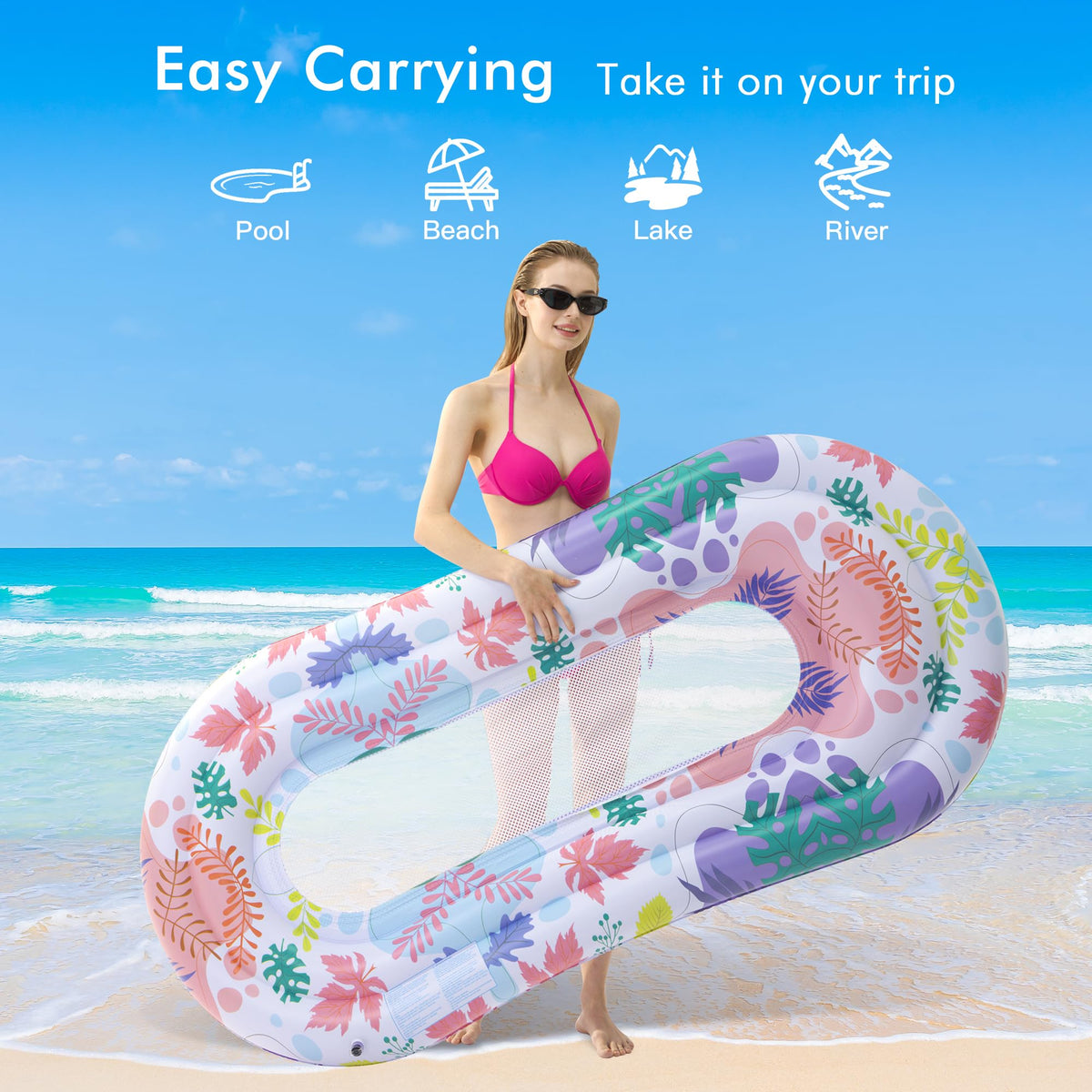 2 Pack Inflatable Pool Floats Lounger S41383