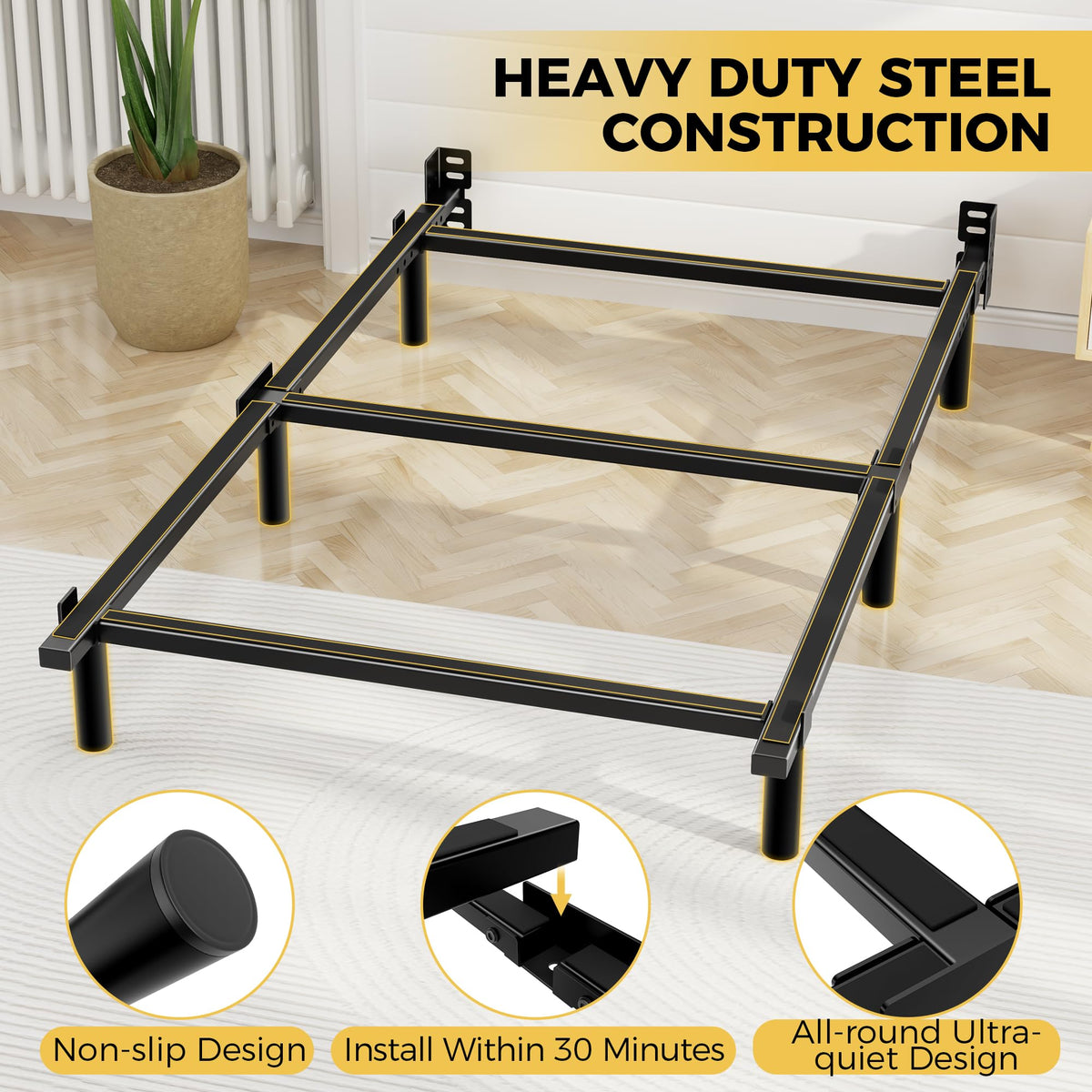 7 Inch Heavy Duty Metal Twin Bed Frame O6220