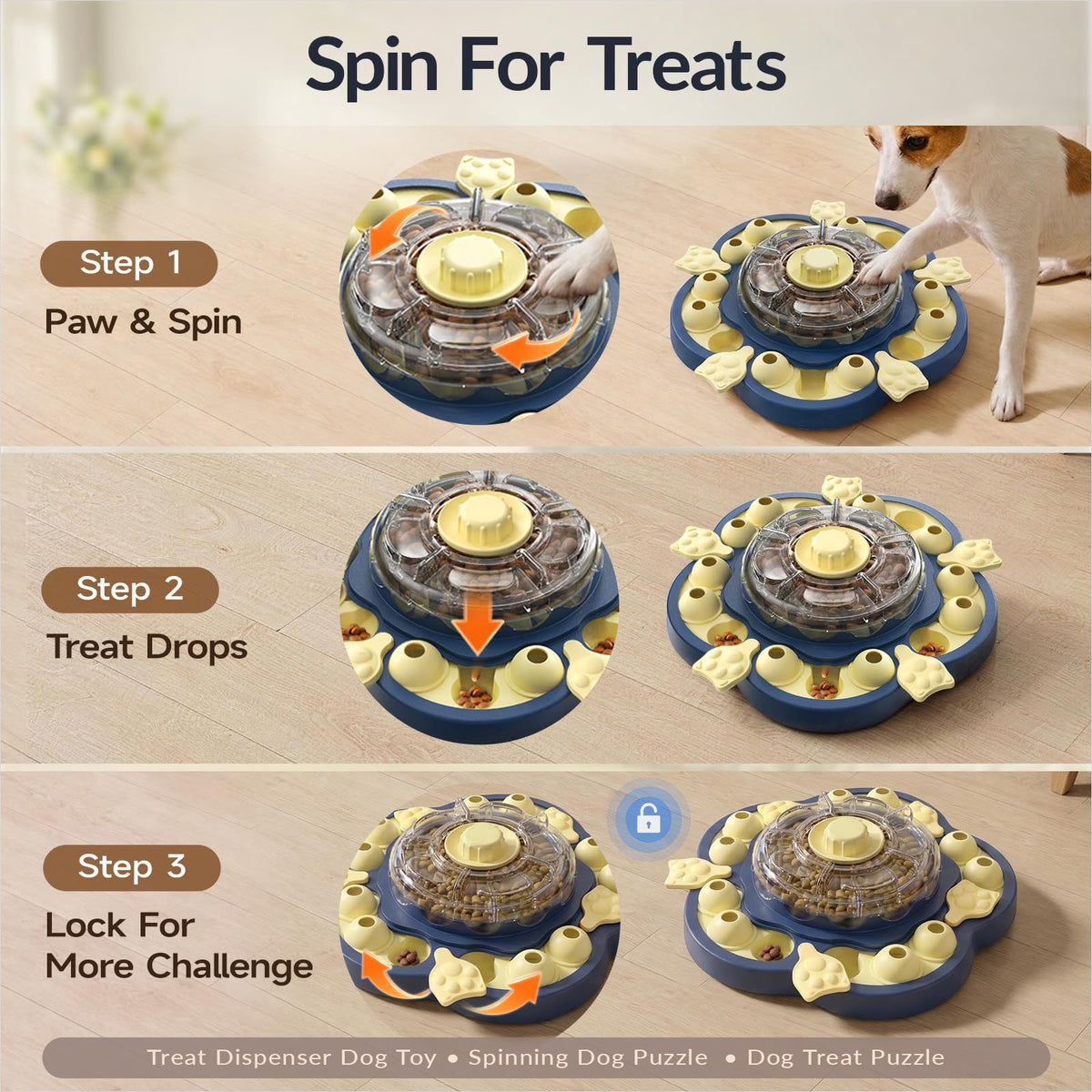 3-Level Dog Puzzle Toy Treat Dispenser K94470