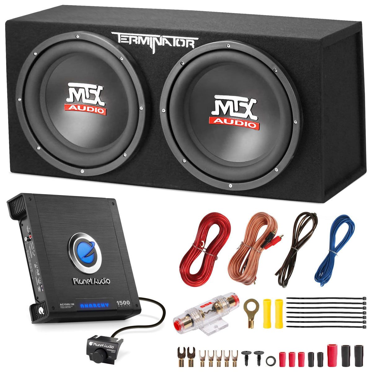 Dual 12" Subwoofers Loaded Enclosure with Amp & Wiring Kit P85473