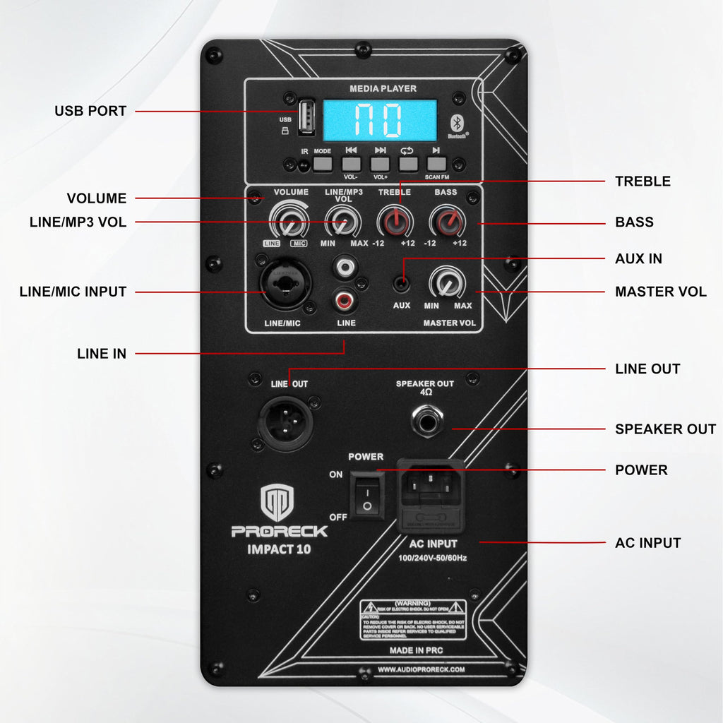 10-Inch Bluetooth PA Speaker System with Wired Microphone J97491