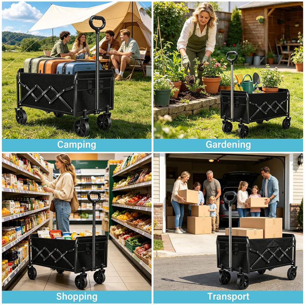 Collapsible Wagon Cart with Swivel Wheels S9892